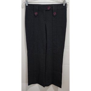 Vintage BEBE Women's Stretch Wide Leg Dress‎ Pants Gray Button Accents Size 2P